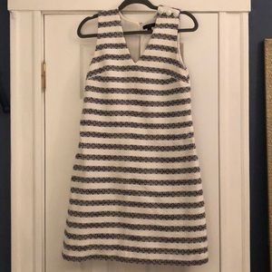 Cute JCrew striped boucle shift dress!